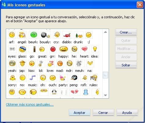 iconos gestuales para msn semblance