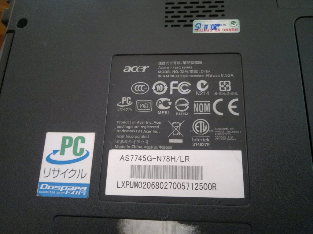 Gaming laptop : Acer Aspire 7745G-N78H ~ 5Tr5 [ Core i7, hình thật , giá tốt ] - 12