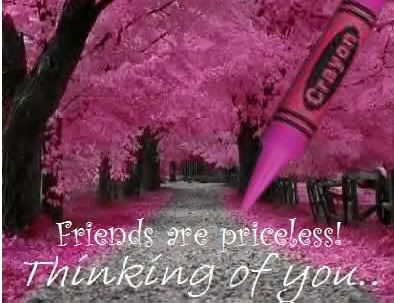 pink crayon friends priceless thinking of you Pictures, Images and Photos