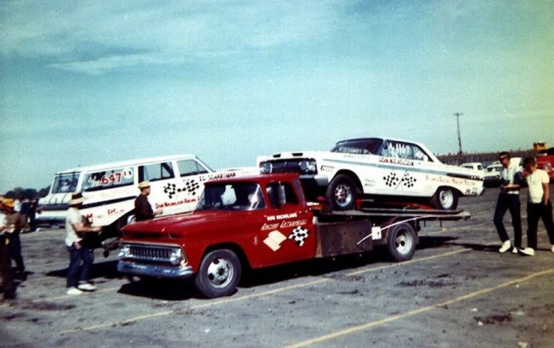 Vintage Drag Car Haulers Or Tow Rigs. 