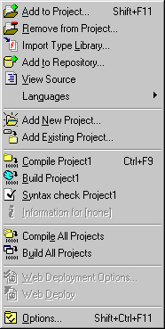 El men&uacute; Project