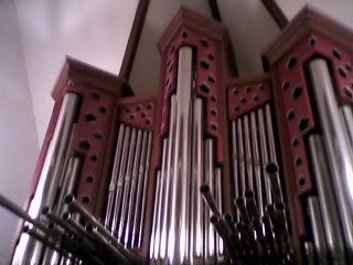 The shiny pipes of our Organ.