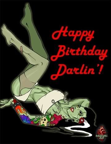 Happy Birthday Zombie Pin-up Pictures, Images and Photos