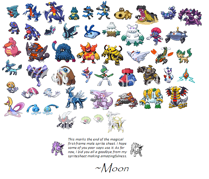 Moons first frame male spritesheet. | Sinnoh Region Area