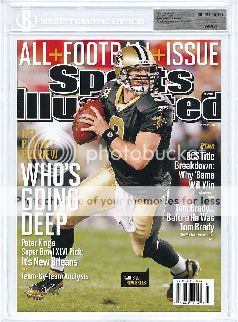 SPORTS ILLUSTRATED BGS SI Uncirculated DREW BREES 2012 Regional Cover 