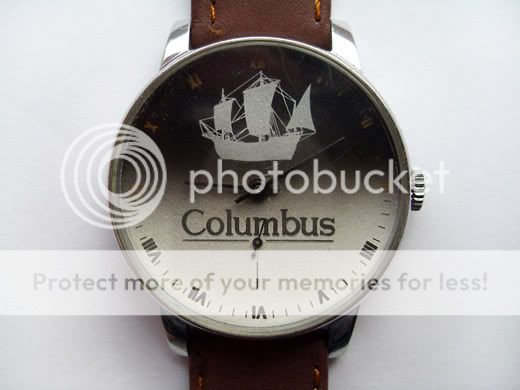   Watch COLUMBUS SAILING Boat Big FACE with New leather Strap  