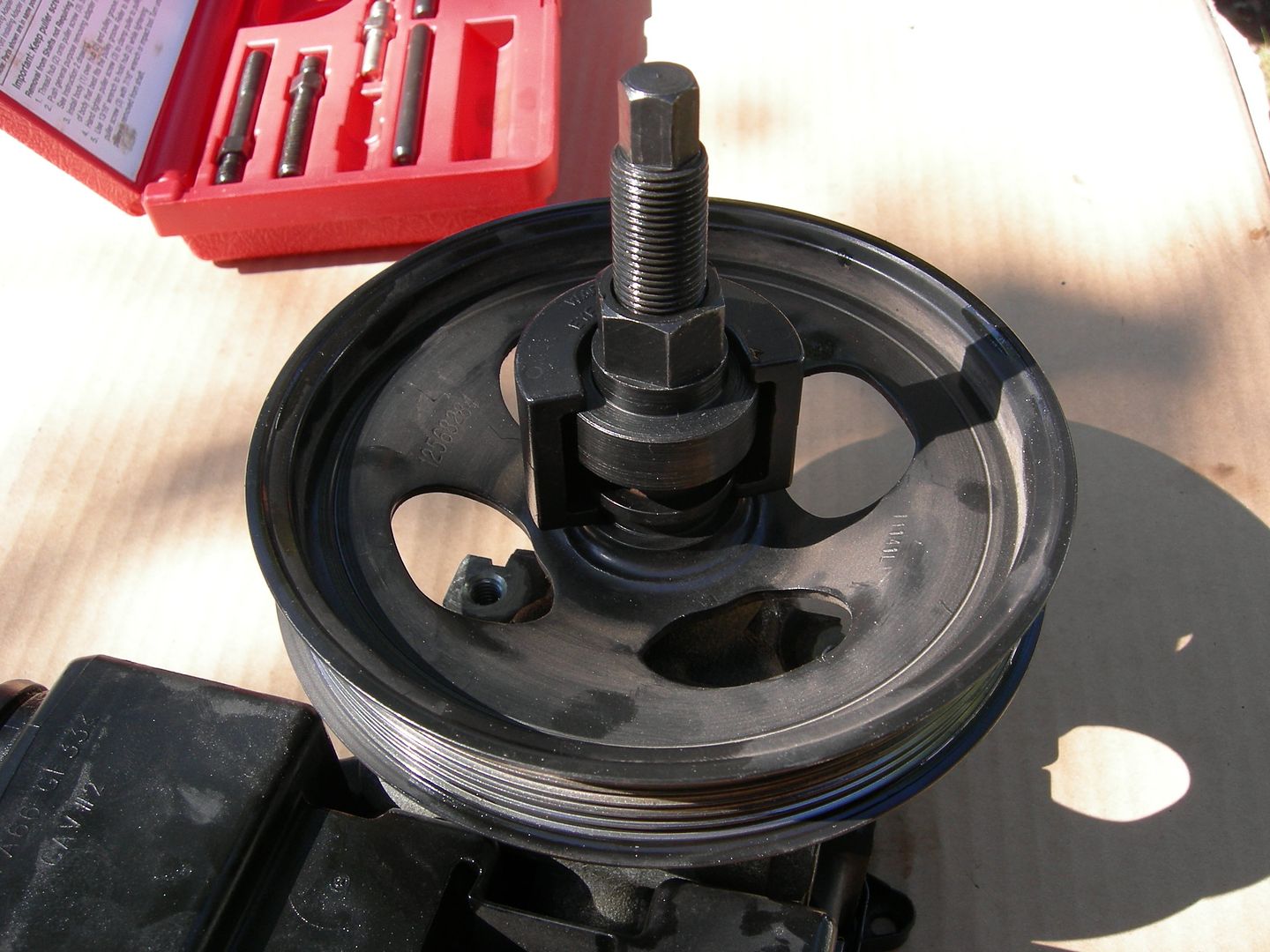 Ford power steering pump pulley removal